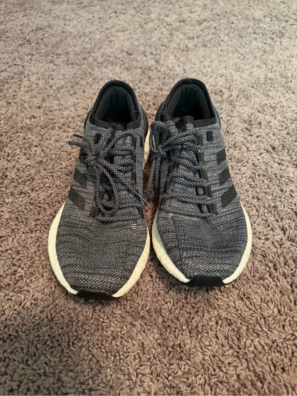 adidas Black and White Knit Trainer Sneakers
